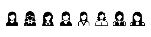 Female or Woman hair icon or user icon