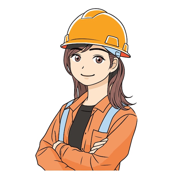 female worker avatar simple character vector Labor day