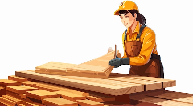 Female Worker in Protective Workwear Arranging Plants