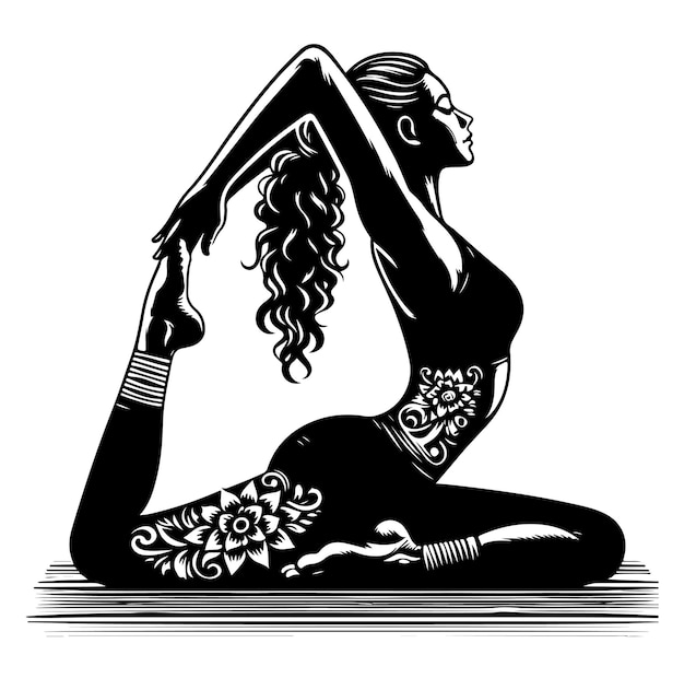 Vector female yoga vector logo on white background vector illustration