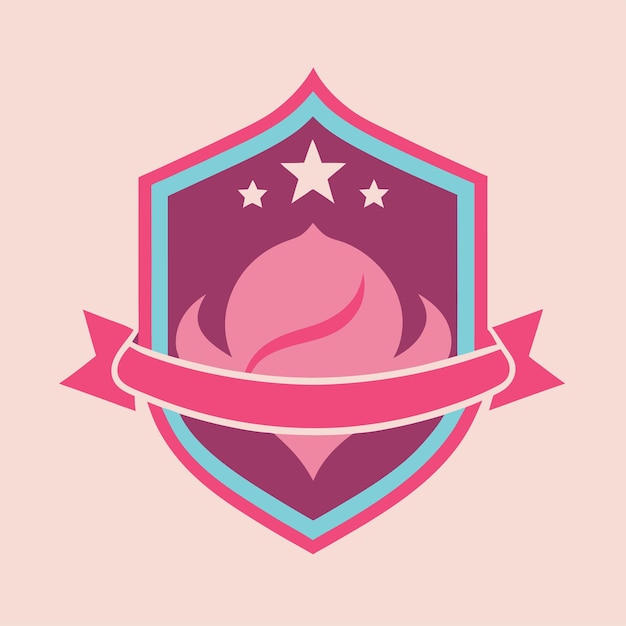 feminine badge logo design vector art and illustration