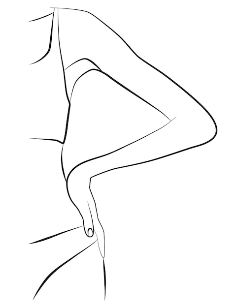 Feminine body shapes A girl in a swimsuit of one line