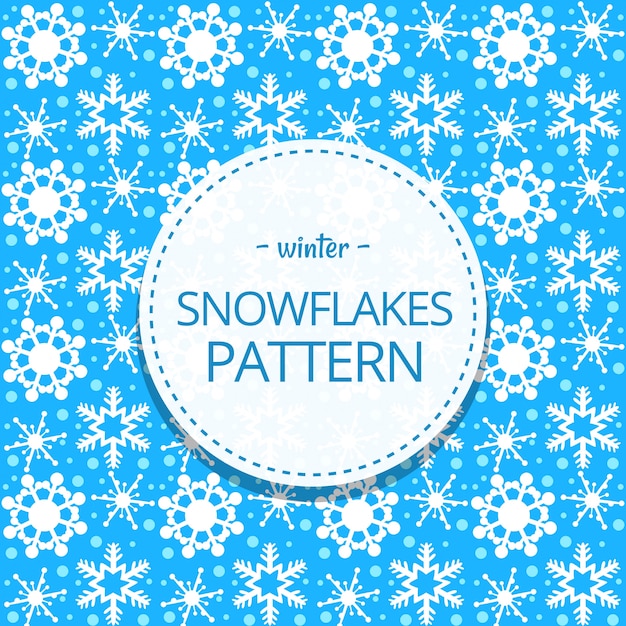 feminine doodle cute snow flake winter seamless pattern