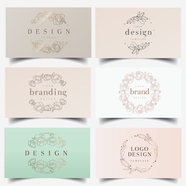  Feminine floral wreath logos