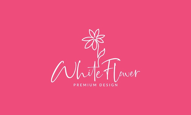 Feminine flower lily lines logo symbol vector icon illustration design