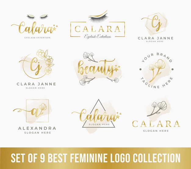 Feminine logo collections  perfect for beauty company logo