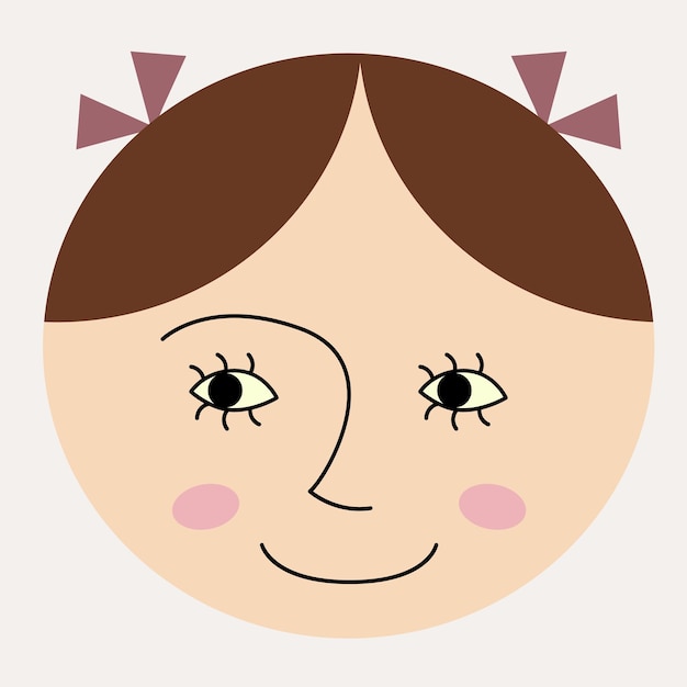 Feminine look abstract personage mascot design funny face cute iconx9