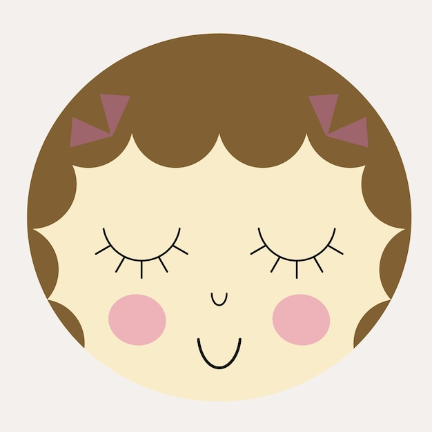 Feminine look abstract personage mascot design funny face cute iconx9