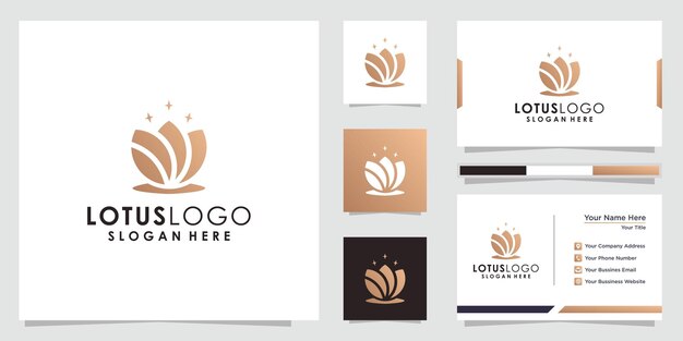 Feminine luxury lotus flower logo Lotus logo and business card design