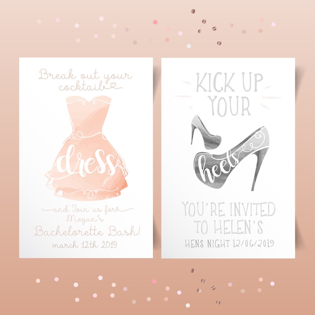 Feminine party invitation cards