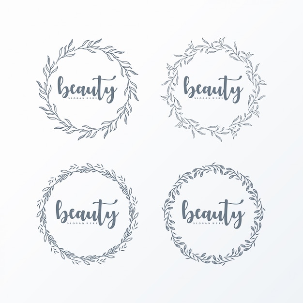 Feminine wreath logo simple and elegant