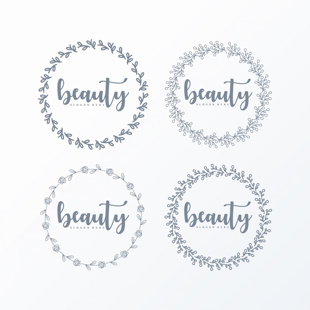 Feminine wreath logo simple and elegant