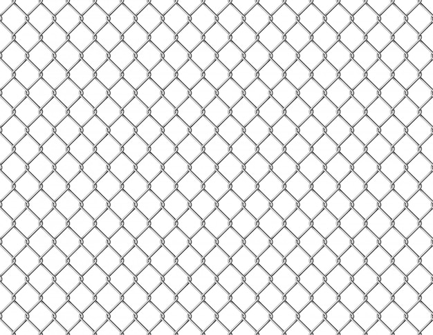 Fence chain seamless. Metallic wire link mesh seamless pattern prison barrier secured property barbed wall steels realistic