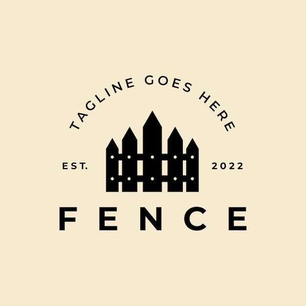 Fence Logo icon vector minimalist design Template