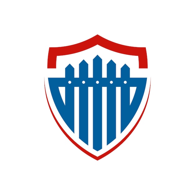 Fence and shield logo design