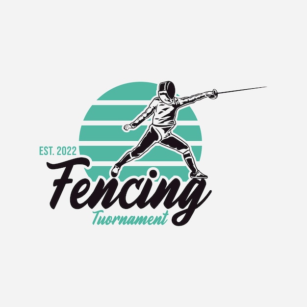 Fencing tournament logo design template