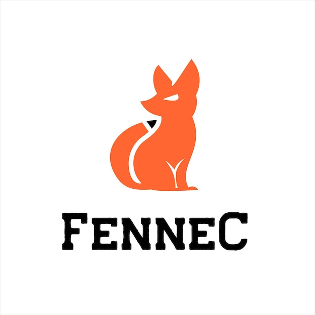 Fennec fox logo large pointed ears vector