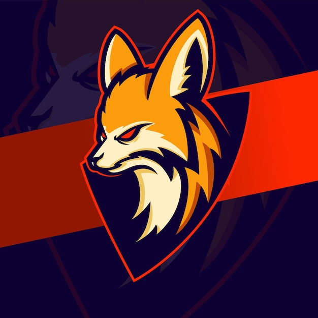 Vector fennec head mascot logo design for esport sport logo design