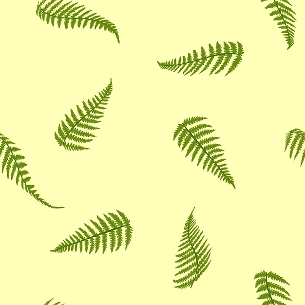 Fern yellow pattern Colorful tropic plants background