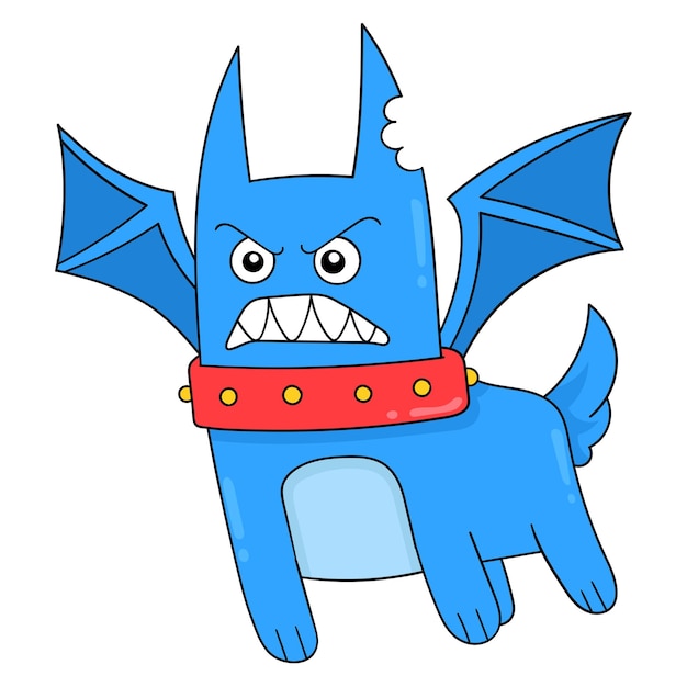 Ferocious dog who guards the gates of hell, vector illustration art. doodle icon image kawaii.