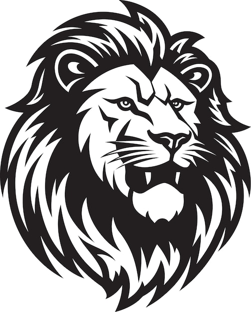 Ferocity Unleashed The Black Vector Lion Emblem Regal Elegance A Lion Icon Excellence