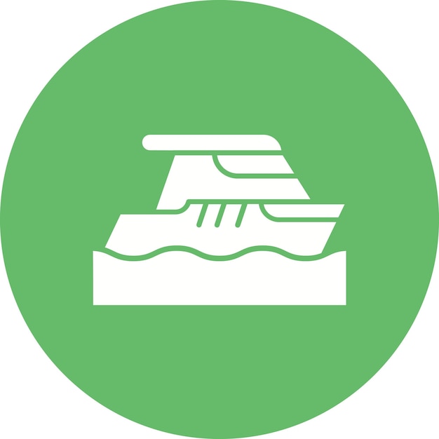 Ferry Boat Vector Illustration Style