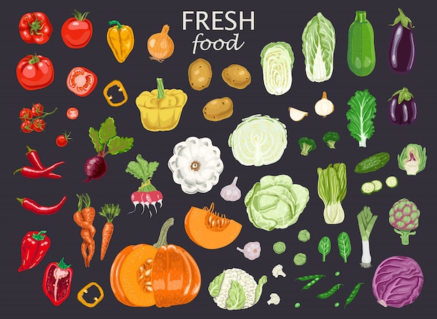 fesh food and vegetables