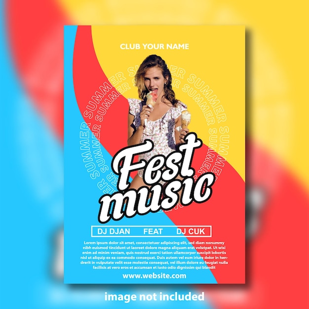 Fest music flyer poster social media post