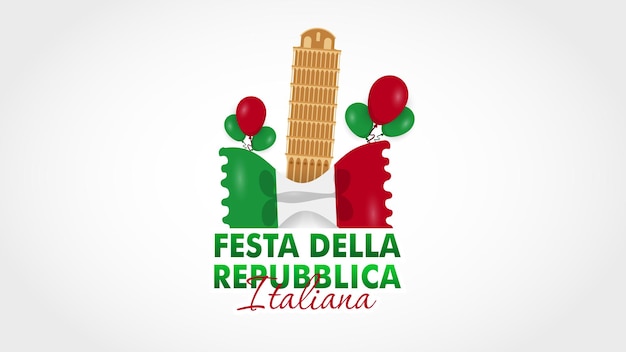 Festa Della Repubblica Italiana Italy republic day 2 June Italy national flag Vector background