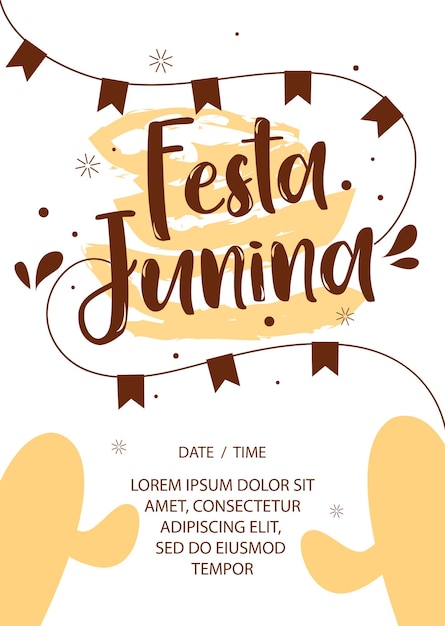 Festa junina banner template collection Premium Vector