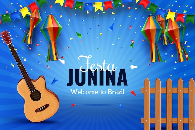 Festa junina creative abstract banner template design