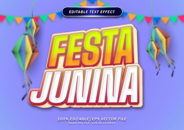 Festa junina editable text effect