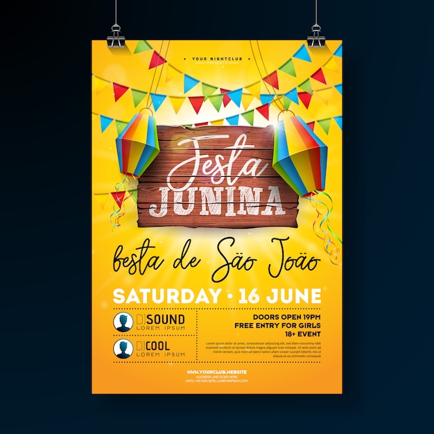 Festa Junina Party Flyer Illustration 