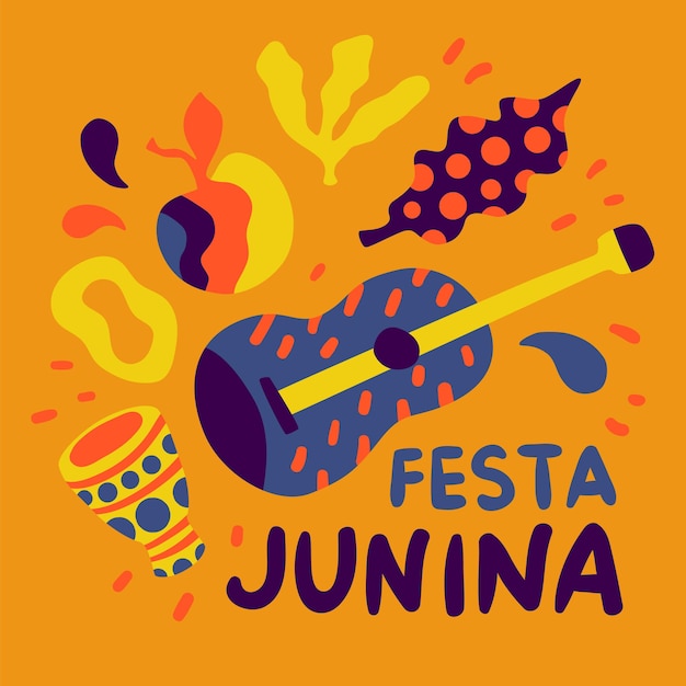 Festa junina square banner Latin Music Festival