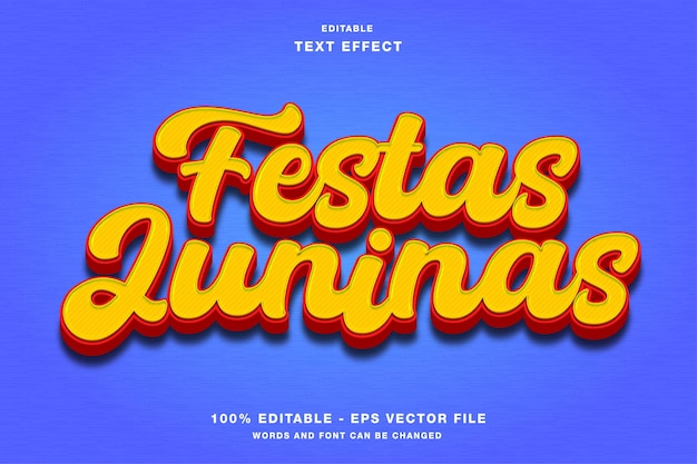 Festas Juninas 3D Editable Text Effect