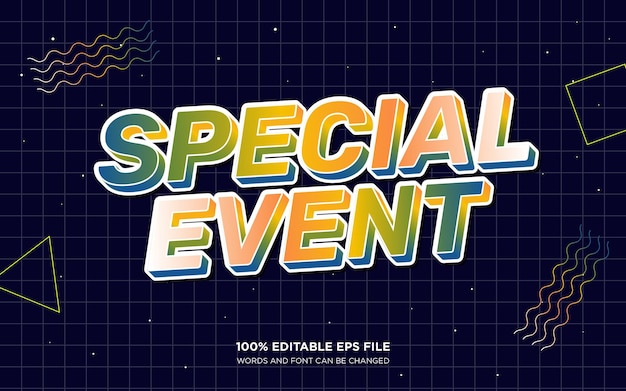 Festival event 3D editable text style effect