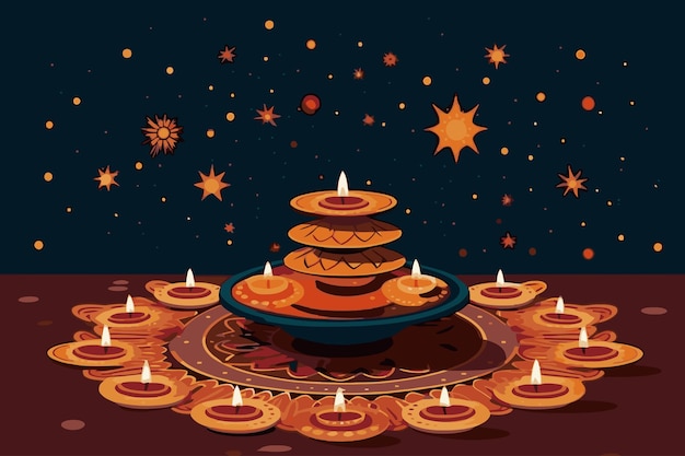 Festival of Light Diwali festival vector illustration