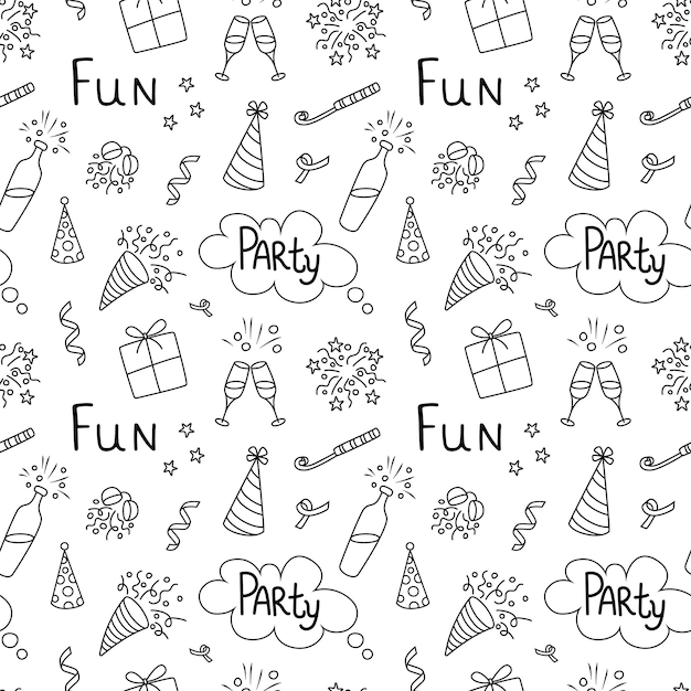 Festive background Seamless pattern with holiday elements Vector