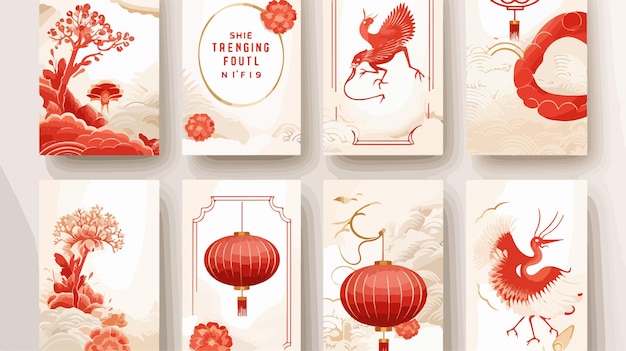 Vector festive chinese new year vector backgrounds for adobe stock photos