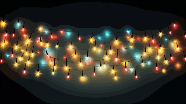 Vector festive christmas background with realistic garlands