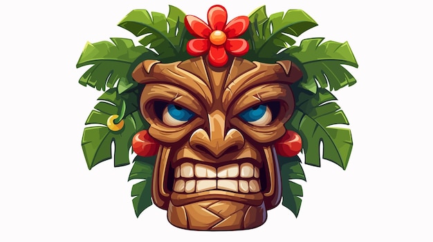 Vector festive christmas tiki cartoon vector illustration