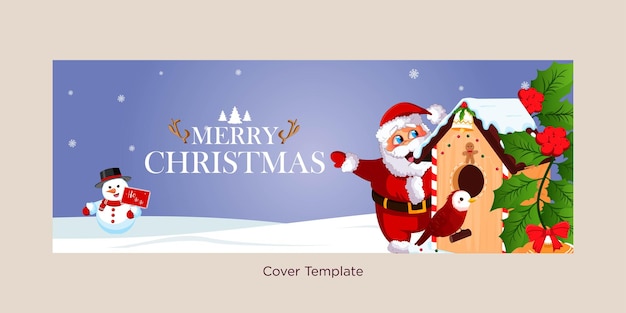 Festive elegant merry Christmas cover page template design