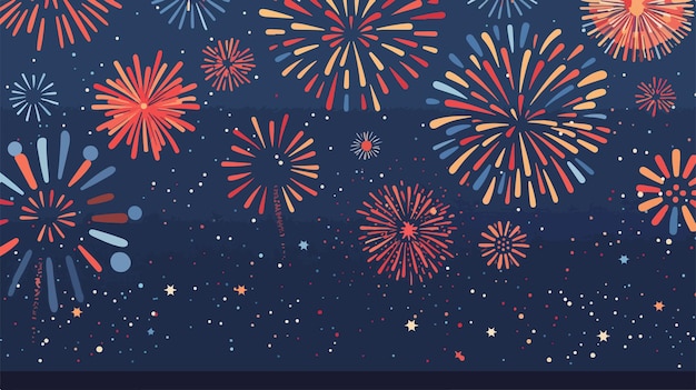 Festive Fireworks Display in the Sky Vector