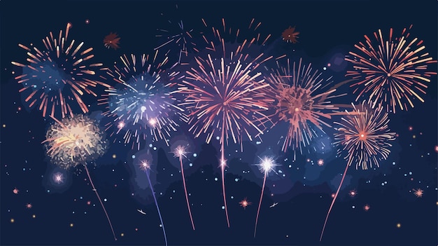 Festive Fireworks Display in the Sky Vector