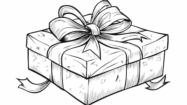 Vector festive gift box with ribbon cartoon vector illustration