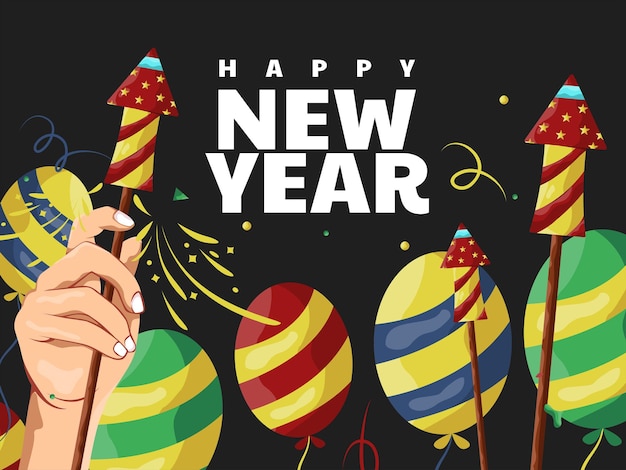 festive happy new year banner premium vector