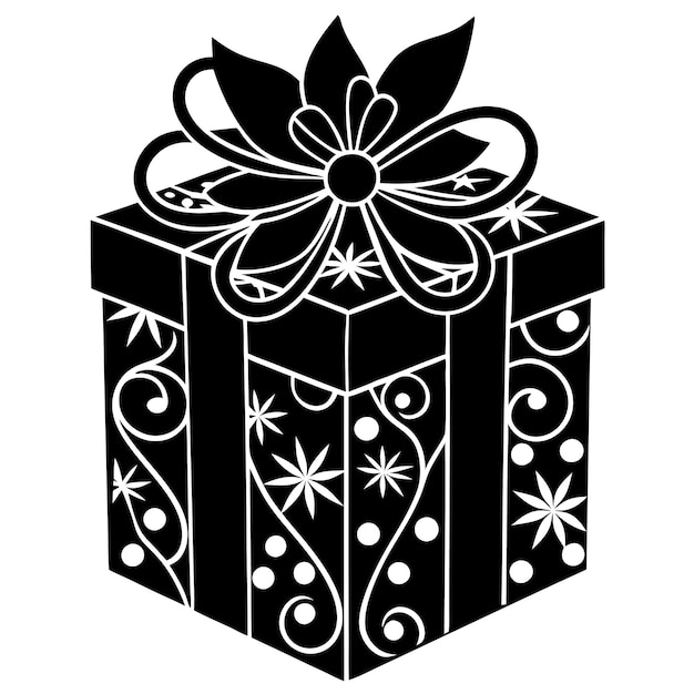 Vector festive holiday design christmas gift box vector art illustration