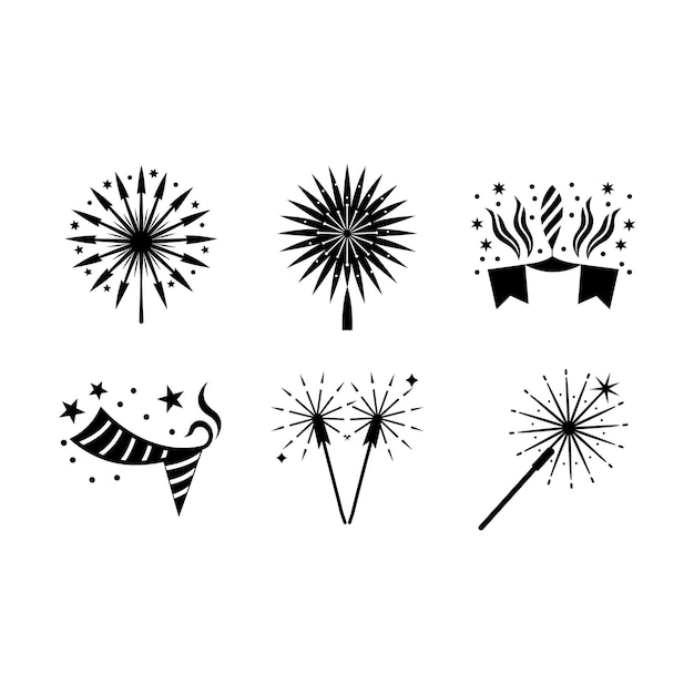 Vector festive new year vector illustrations cartoon clipart and line art designs for all your projects