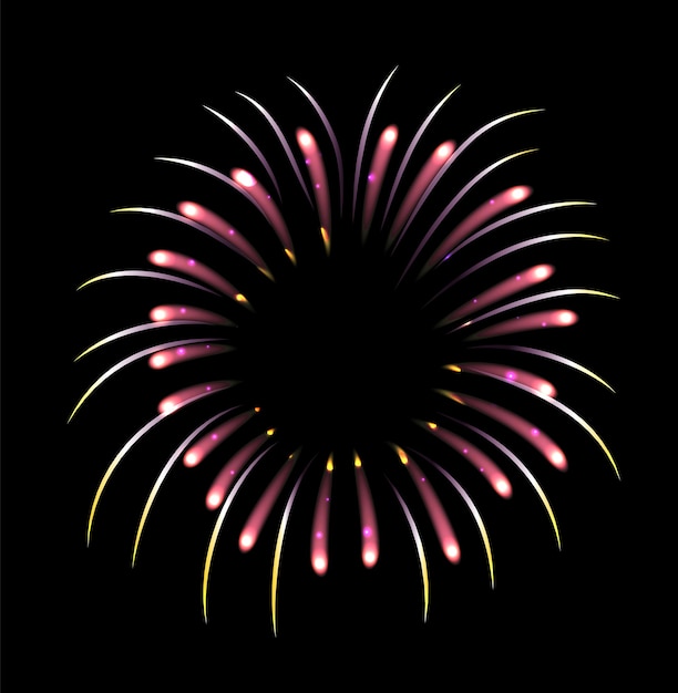 Festive night light show Realistic color firework