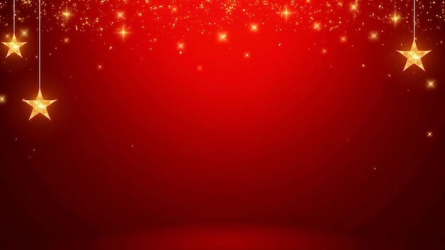 Festive Red Christmas Stars Background